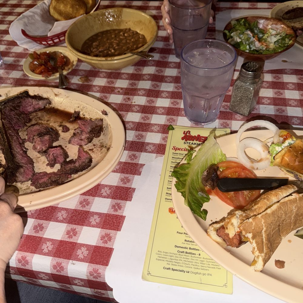 Lil Abner's Steakhouse - 2 lb. Porterhouse 1/2 lb. Harris Ranch Hamburger All Beef Hot Dog - Steakhouses Near Me - Tucson, Arizona Lil Abner's Steakhouse - 2 lb. Porterhouse 1/2 lb. Harris Ranch Hamburger All Beef Hot Dog - Steakhouses Near Me - Tucson, Arizona