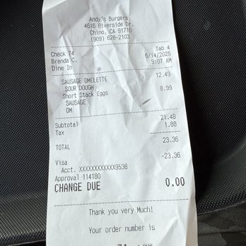 Andy's Burgers - Pay - Mexican Near Me - Chino, California