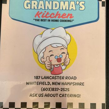 Grandma's Kitchen - Menu cover 10.10.25 - American Near Me - Whitefield, New Hampshire