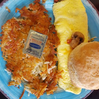 Buttered Biscuit - Veggie omelette with hash browns and a big biscuit - Breakfast & Brunch Near Me - Waynesville, North Carolina