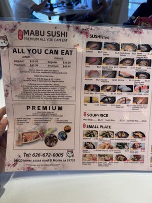 Menu photo 1 Mabu Sushi El Monte, CA