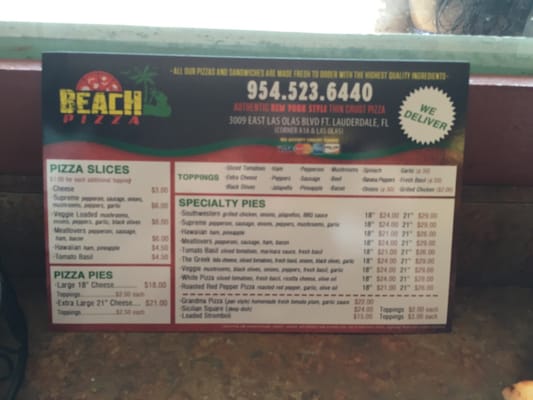 Menu photo 2 Beach Pizza Fort Lauderdale, FL
