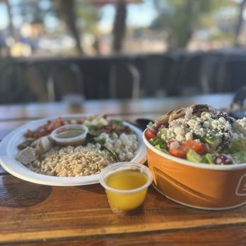 Bushfire Kitchen - Temecula - Greek salad and farmstead bowl - Gluten-Free Near Me - Temecula, California