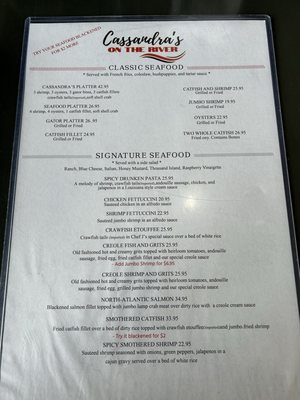 Menu photo 1 Cassandra's on the River Shreveport, LA
