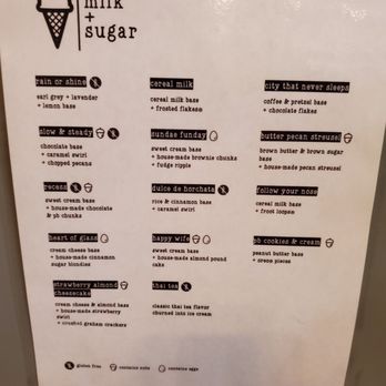 milk + sugar - menu - Ice Cream & Frozen Yogurt Near Me - Houston, Texas