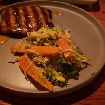 Whiskey Cake - Salmon and shaved brussel sprouts - New American Near Me - Oklahoma City, Oklahoma Whiskey Cake - Salmon and shaved brussel sprouts - New American Near Me - Oklahoma City, Oklahoma