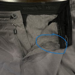 O'Neill - Another third pair of shorts where the zipper mechanism came undone and lost.