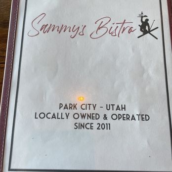 Sammy's Bistro - Menu Cover with weird UFO on it. - New American Near Me - Park City, Utah