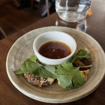 Uchiko Austin - Mushroom gyoza (3 pieces for $10, super overpriced) - Sushi Bars Near Me - Austin, Texas Uchiko Austin - Mushroom gyoza (3 pieces for $10, super overpriced) - Sushi Bars Near Me - Austin, Texas