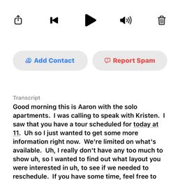 Voicemail message.