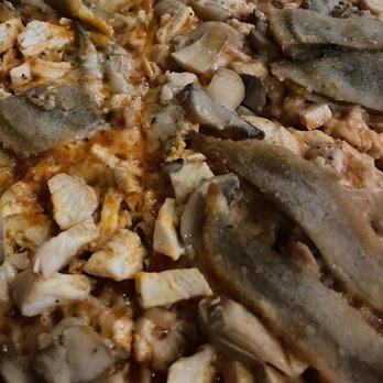 Riko's Pizza - Hot oil pizza with eggplant, chicken and mushrooms - Pizza Near Me - Levittown, New York