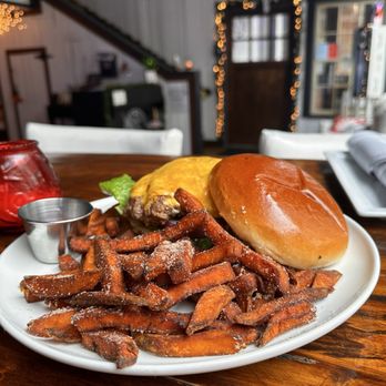 3Eleven Kitchen and Cocktails - Burger with sweet potato fries. - Cocktail Bars Near Me - Dallas, Texas 3Eleven Kitchen and Cocktails - Burger with sweet potato fries. - Cocktail Bars Near Me - Dallas, Texas