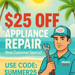 New customer? Don't miss this: $25 OFF your first appliance repair!
Code: SUMMER25 | (941) 240-6437
Expires 9/30!