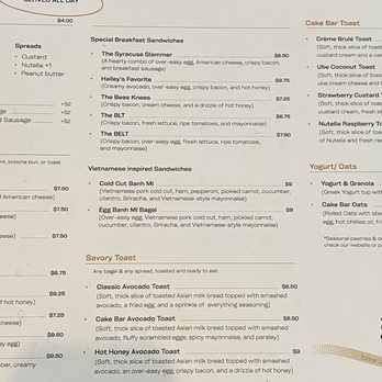 Cake Bar - The Cafe - - Menu - Custom Cakes Near Me - Syracuse, New York