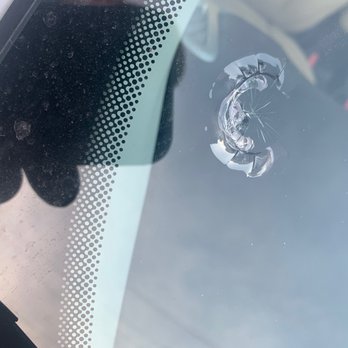 Goliath Auto Glass - Nasty chip before professional repair. - Auto Glass Services Near Me