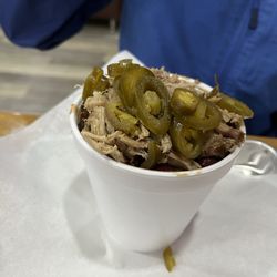 Fat Boyz BBQ and More - BBQ Sundae. Filled with goodness!