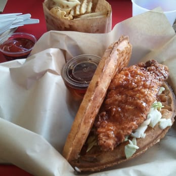 Bruxie - Fried Chicken Waffle, get it with syrup! - Sandwiches Near Me - Orange, California Bruxie - Fried Chicken Waffle, get it with syrup! - Sandwiches Near Me - Orange, California