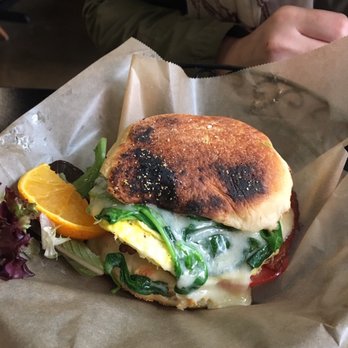 Small Point Café - English muffin, eggs, bacon, spinach, and tomato! - Coffee & Tea Near Me - Providence, Rhode Island Small Point Café - English muffin, eggs, bacon, spinach, and tomato! - Coffee & Tea Near Me - Providence, Rhode Island