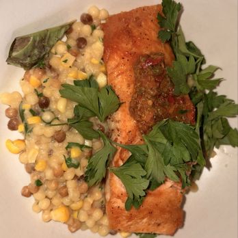 Culinary Dropout - Roasted Salmon (portion is small but it tasted good!) - New American Near Me - Denver, Colorado