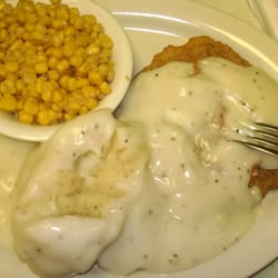 Neighbors Cafe - Chicken fried steak with mashed potatoes and gravy.