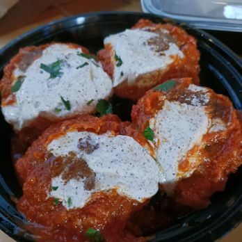 La Bola - Lamb Meatballs with Goat Cheese Yogurt and Salsa Brava. - Cocktail Bars Near Me - Rochester, New York