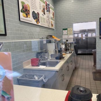 Surf City Squeeze - Behind counter. Red Blender in front. - Juice Bars & Smoothies Near Me - Hayward, California