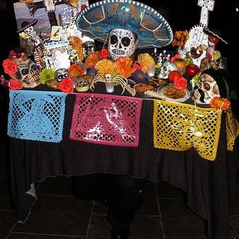 La Plaza At Olvera Street - Man dressed as a Dia de los Muertos altar - Landmarks & Historical Buildings Near Me - Los Angeles, California La Plaza At Olvera Street - Man dressed as a Dia de los Muertos altar - Landmarks & Historical Buildings Near Me - Los Angeles, California