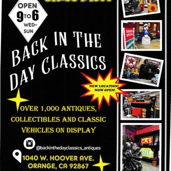 Back in the Day Classics - Antiques Near Me - Orange, California Back in the Day Classics - Antiques Near Me - Orange, California