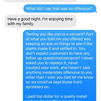 Eco Concepts - a text message sent by a woman who was trying to talk to a man - Landscaping Near Me Eco Concepts - a text message sent by a woman who was trying to talk to a man - Landscaping Near Me