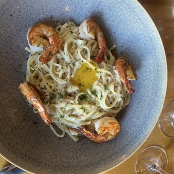 Fishworks - Prawn linguini carbonara - Seafood Near Me - North Vancouver, British Columbia