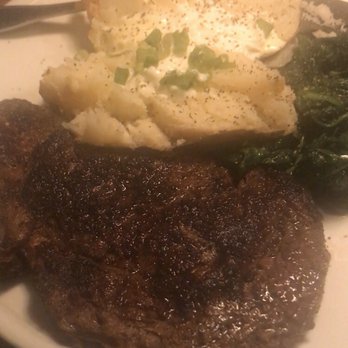Stubrik's Steakhouse - 16oz Ribeye, Sautéed Spinach, loaded Baked Potato - Steakhouses Near Me - Fullerton, California Stubrik's Steakhouse - 16oz Ribeye, Sautéed Spinach, loaded Baked Potato - Steakhouses Near Me - Fullerton, California