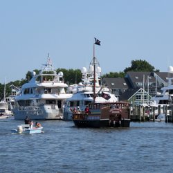 Partial view of Annapolis Harbor and the various boats within.