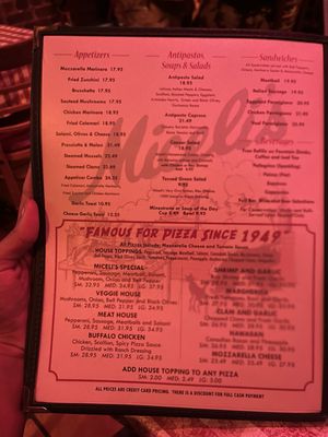 Menu photo 2 Miceli's Italian Restaurant Los Angeles, CA