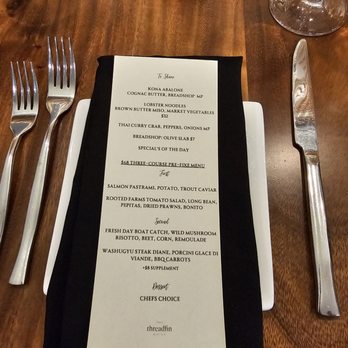 Threadfin Bistro - Menu on 7-4-24 - Seafood Near Me - Honolulu, Hawaii