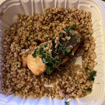 Proof Whiskey Bar - A tiny salmon only with farro.  Where are all the items that was supposed to be included?  Ripping off a customer.  Absolutely disgusting!! - Whiskey Bars Near Me - Newark, New Jersey