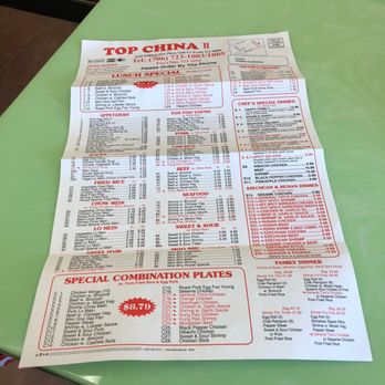 Top China II - Menu - Chinese Near Me - Evans, Georgia