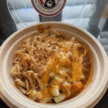 Craft Bowl - New menu item:  tteobokki chili bowl (I added fried onions). SO good! - Korean Near Me - Anaheim, California
