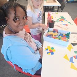 Mathnasium of Bixby Knolls - Solving tangram puzzles