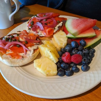 Keenan's at the Pier - Lox bagel and fresh cut fruit - Seafood Near Me - Bellingham, Washington Keenan's at the Pier - Lox bagel and fresh cut fruit - Seafood Near Me - Bellingham, Washington