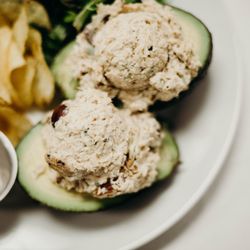 The Tea Room by Heart & Soul Cuisine - Our house favorite, Chicken Salad Stuffed Avocado