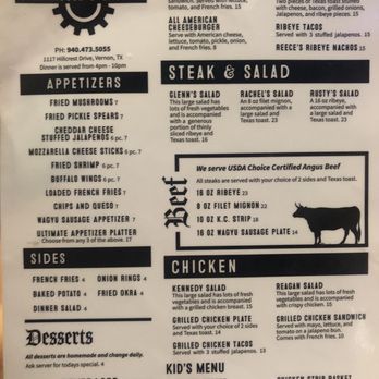 Rusty Spur Steakhouse And Saloon - Menu 11/2021 - Steakhouses Near Me - Vernon, Texas Rusty Spur Steakhouse And Saloon - Menu 11/2021 - Steakhouses Near Me - Vernon, Texas