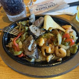 Steak fajitas in big ass chunks!  Try harder please