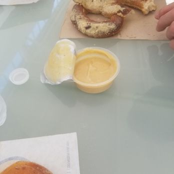 Auntie Anne's - A Ken's dressing dipping sauce, honey mustard... didn't help much. - Pretzels Near Me - Roseville, California