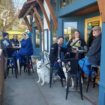 Taproom At Bayview Corner - A few folks from Renton, Oak Harbor and Coupeville drinking with dogs. - Beer Bar Near Me - Langley, Washington