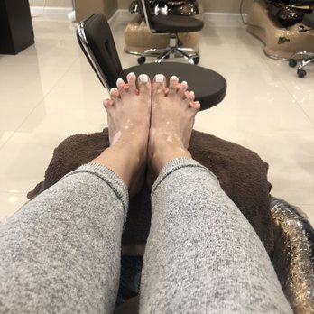 Sofia Grace Nail Boutique - Basic pedicure in white polish - Nail Salons Near Me - Houston, Texas