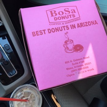 Bosa Donuts - Half a dozen, some donut holes, and a milk tea on the side. - Donuts Near Me - Mesa, Arizona Bosa Donuts - Half a dozen, some donut holes, and a milk tea on the side. - Donuts Near Me - Mesa, Arizona