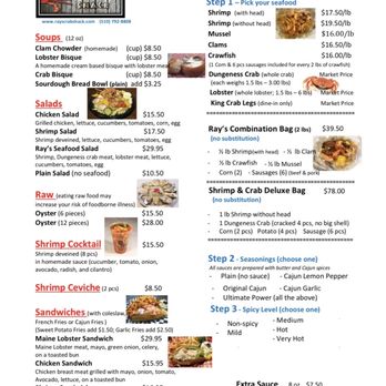 Ray's Crab Shack - menu - Seafood Near Me - Newark, California Ray's Crab Shack - menu - Seafood Near Me - Newark, California