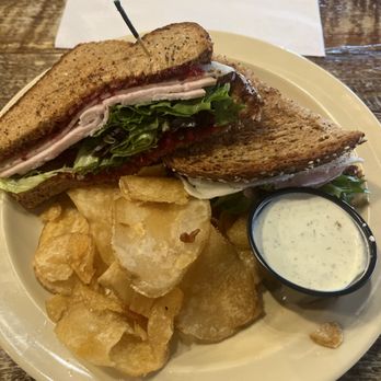 Grub Durham - Turkey sandwich and homemade chips - Southern Near Me - Durham, North Carolina