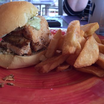 Tropics Pool Bar - Hilton Orlando - mahi sandwich with fries - Sports Bars Near Me - Orlando, Florida