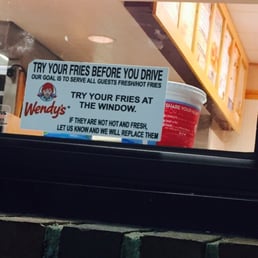 Try the fries while at the window sign